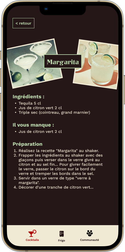 Mockup page cocktail HomeSip